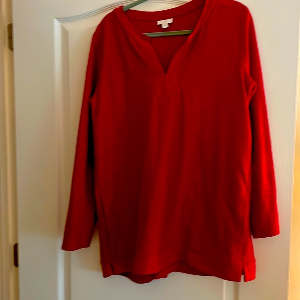 j.jill Red Tunic Top. Large